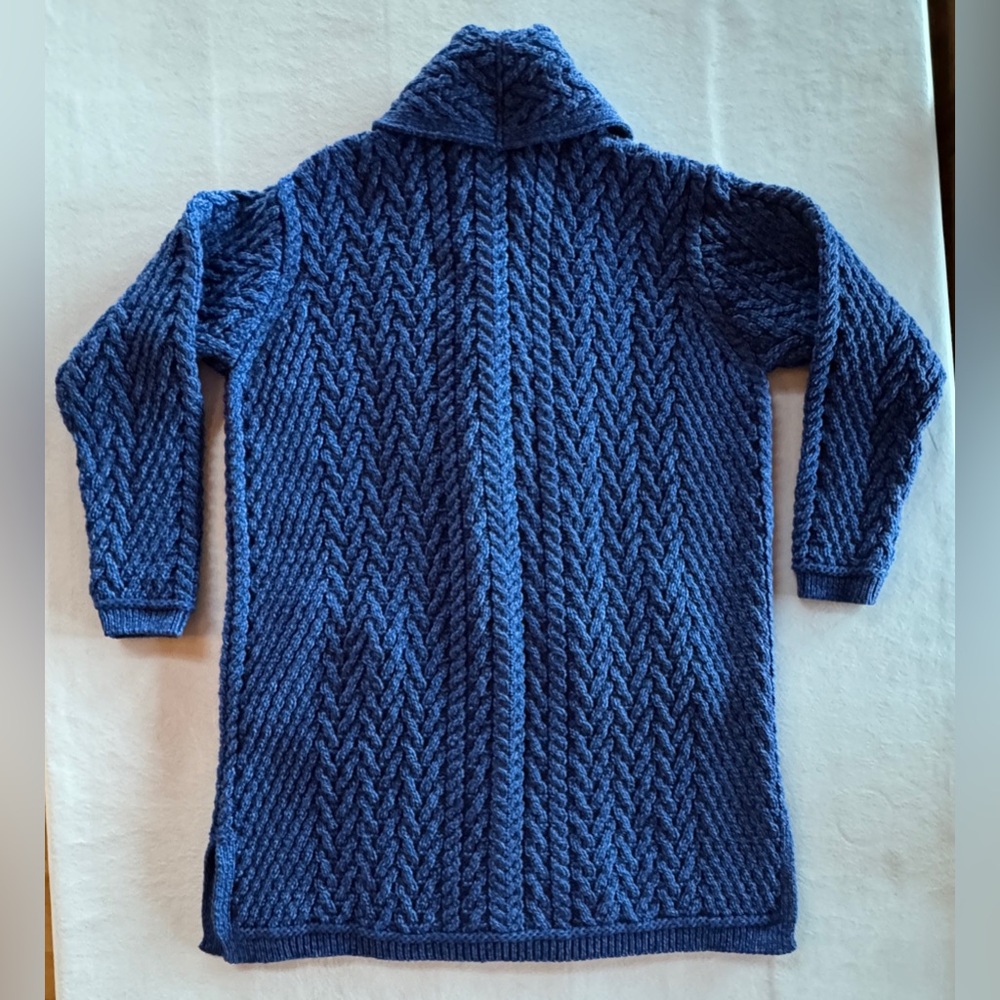 NWT Aran Crafts Blue Open-Front Merino Wool Sweater Cardigan (XXL 22W-24W) - Picture 7 of 17